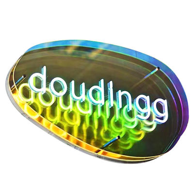 Espelho de camada múltipla Espelho de sinal de neon 3D com logotipo LED de gradiente de cor personalizado Perfeito