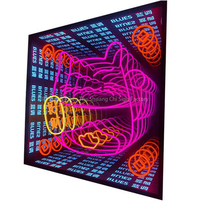 Sinalização de barra de neon LED personalizada para publicidade de espelhos de infinito à prova d'água no exterior em hotéis