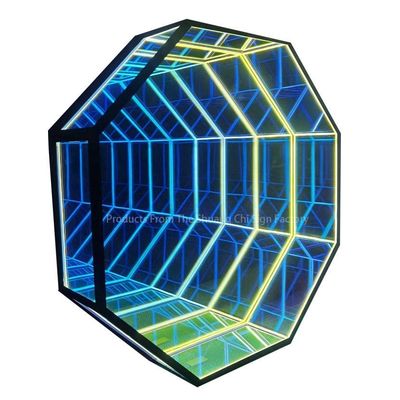 Colored Led 3D Neon Wall Infinity Mirror Tunnel para decoração de casa