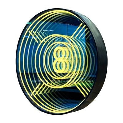Espelhos de neon que refletem arte Tendências de moda para espaços contemporâneos