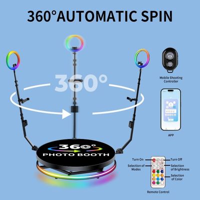 25cm de altura de plataforma 360 fotobooth com máquina de vídeo automática e design profissional