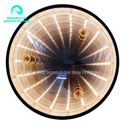 Material do quadro Metal durável Hd Vidro temperado Espelho de abismo Espelho de neon para fonte