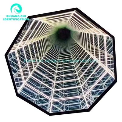 Material do quadro Metal durável Hd Vidro temperado Espelho de abismo Espelho de neon para fonte