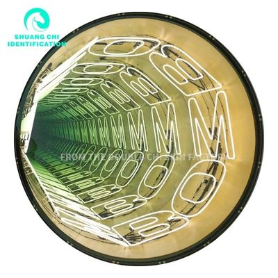 Material do quadro Metal durável Hd Vidro temperado Espelho de abismo Espelho de neon para fonte