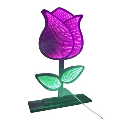 Espelho mágico acrílico Abyssal Infinito Espelho mais popular Flor de Natal Luz LED