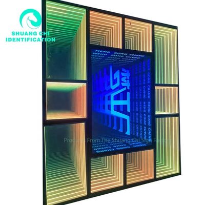 Lâmpadas LED 3D para o exterior Espelho do Abismo do Chão Neon Espelho Mágico Abissal Tamanho personalizado