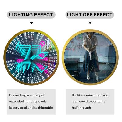 Lâmpadas LED 3D para o exterior Espelho do Abismo do Chão Neon Espelho Mágico Abissal Tamanho personalizado