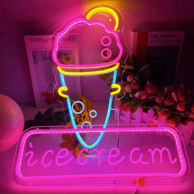 Sinalização LED de neon acrílico flexível para logotipo exterior personalizado e tensão DC12V/AC110-220V