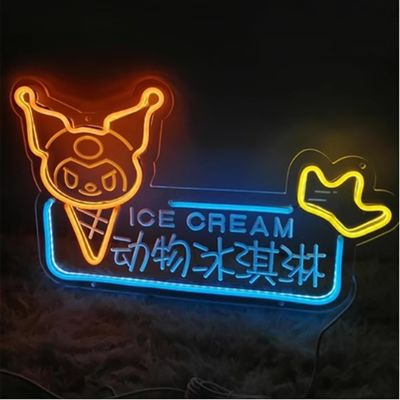Sinalização LED de neon acrílico flexível para logotipo exterior personalizado e tensão DC12V/AC110-220V
