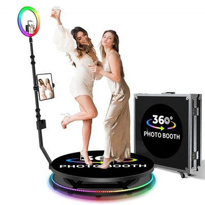 54kg 360 Photo Booth pronto para embarque em 48 horas 4 pessoas capacidade 25cm altura da plataforma