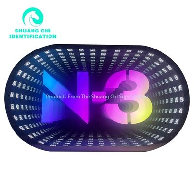 Quadro de Metal Durável Infinity 3D Mirror Custom Neon Dance Floor para DJ Disco Party