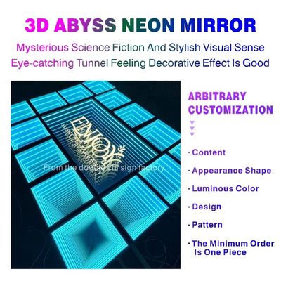 Quadro de Metal Durável Infinity 3D Mirror Custom Neon Dance Floor para DJ Disco Party