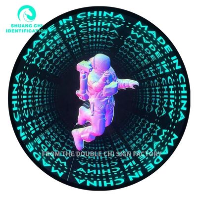 Espessura personalizada Espelho abissal de neon 3D a quadros Perfeito para decoração de interiores de lojas