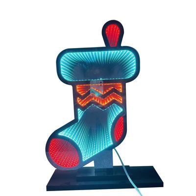 Não há dimmer suporte meias de Natal luz LED acrílico espelho mágico para decoração festiva