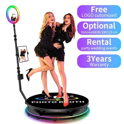 Eventos de casamento devem ter uma cabine fotográfica de 360 graus com plataforma de caixa de viagem de 25 cm de altura