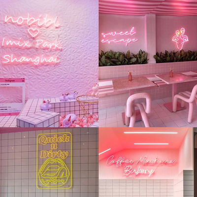 Lâmpada de sinal de néon LED à prova d'água acrílica Flex 12V RGB para decoração de festas de férias