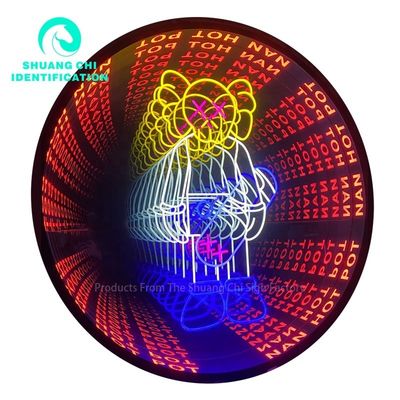Quadro de metal durável Personalização moderna Espelho 3D Neon Piso de dança para DJ Disco Party