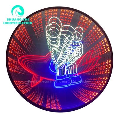Quadro de metal durável Personalização moderna Espelho 3D Neon Piso de dança para DJ Disco Party