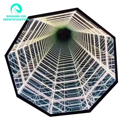 Dimensão personalizada Material de vidro Espelho de néon para luz tecnológica e sombra infinita