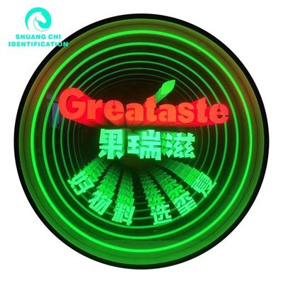 Sinalização de fonte exterior interior Espelho 3D Abissal Espelho de neon com espessura personalizada