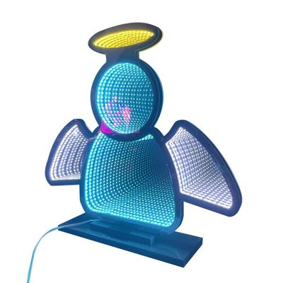 Festa de Natal Espelho Infinito de dois lados com Luz Fantasma de Profundidade Infinita