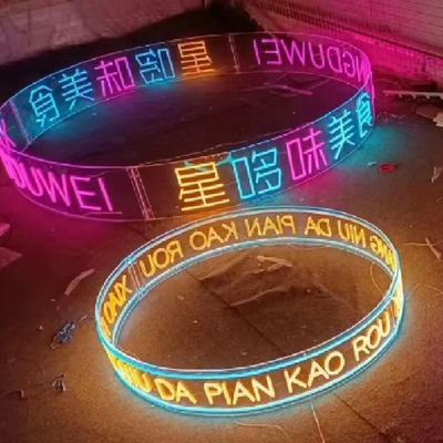 Decoração de casa Rich Colors LED Ring Neon Sign Light com letras de neon personalizadas montadas na parede