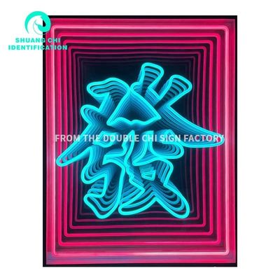 Decoração de parede de neon LED personalizada Design inovador e elegante do espelho mágico Rebow