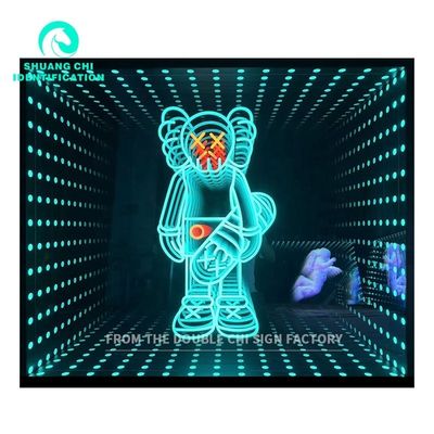 DC12V/AC110-220V Dimensão personalizada Luz e sombra tecnológica Infinity Mirror Neon