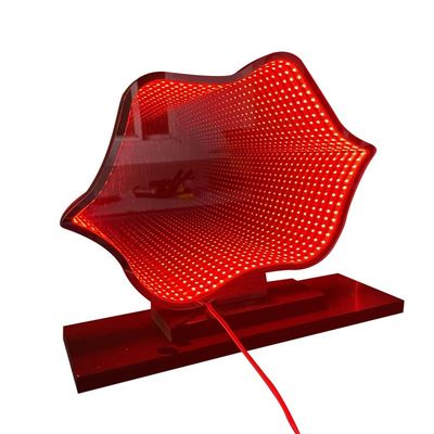 Natal Largo Lábio LED Luz Acrílico Espelho Mágico Abissal Espelho Infinito e Durável