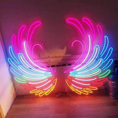 Big Angel Wings Neon Sign Ocultante Decoração do evento da festa com letras de marca