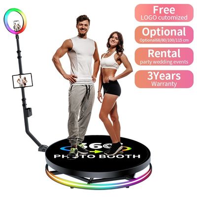 Selfie aniversário prop LED casamento e eventos 360 Photo Booth com controle remoto