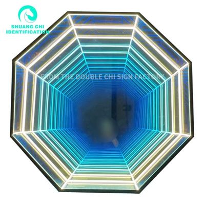Lâmpada de parede de LED de espelho 3D exterior para interiores fonte de espelho de neão para 2023 Ideias de decoração