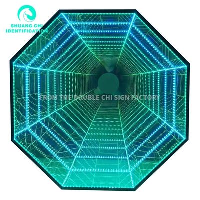 Lâmpada de parede de LED de espelho 3D exterior para interiores fonte de espelho de neão para 2023 Ideias de decoração