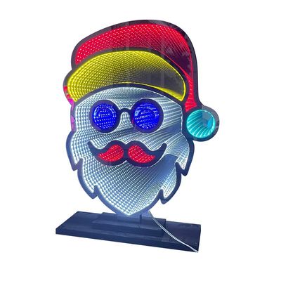 Lâmpada Fluxo luminoso lm 1000 Santa Espelho de múltiplas camadas LED Sinais de neon para exibição decorativa
