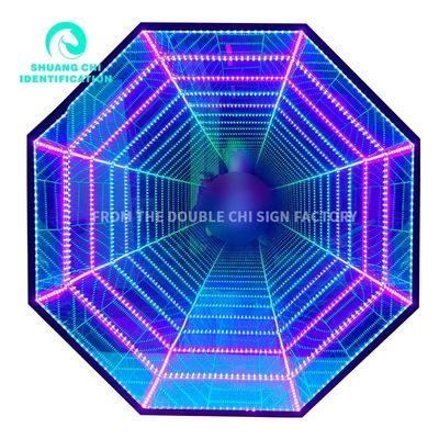 Lâmpada de parede de LED de espelho 3D exterior para interiores fonte de espelho de neão para 2023 Ideias de decoração
