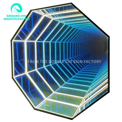 Lâmpada de parede de LED de espelho 3D exterior para interiores fonte de espelho de neão para 2023 Ideias de decoração