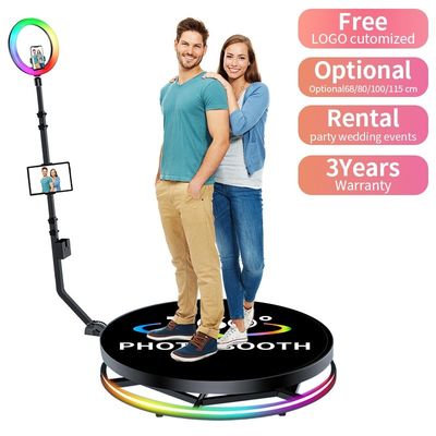 Stabler Strong Metal Tempered Glass 360 Photo Booth Perfeito para celebrações de aniversário