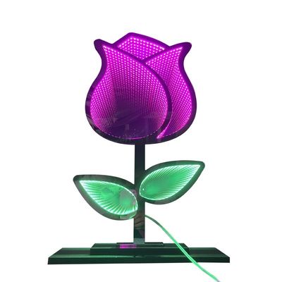 Sinalização de neon LED de espelho infinito de dois lados de alto fluxo luminoso para exibição decorativa
