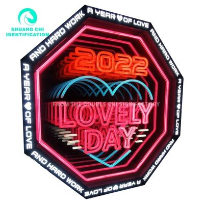 2023 Infinite Extension Digital Signage LED Light Box Mirror Abyss Neon Mirror para interiores