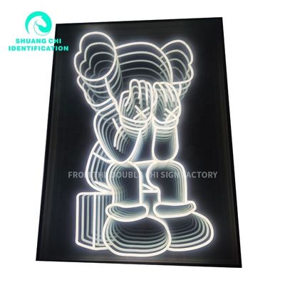 Instalação de parafuso de parede de aço inoxidável 3D LED abismo espelho personalização