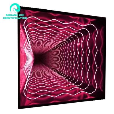 2023 Material Abyss 3D Estéreo Custom Neon Infinity Mirror com LED Strips Fonte de luz