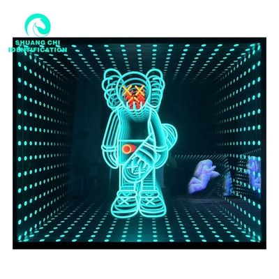 2023 Material Abyss 3D Estéreo Custom Neon Infinity Mirror com LED Strips Fonte de luz