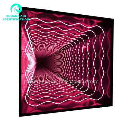 Adaptador Alimentado Hd Vidro Temperado fundo Led Light Box Infinito Espelho 3D Custom Led Neon Sign