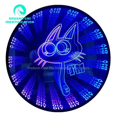 Anúncio sinal de luz para decoração de interiores 3D Stereo túnel abismo Infinity Mirror