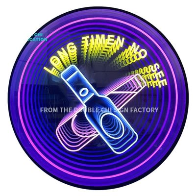 Fonte de alimentação Infinity Custom LED Screen Mirror Neon Sign Para qualquer organização