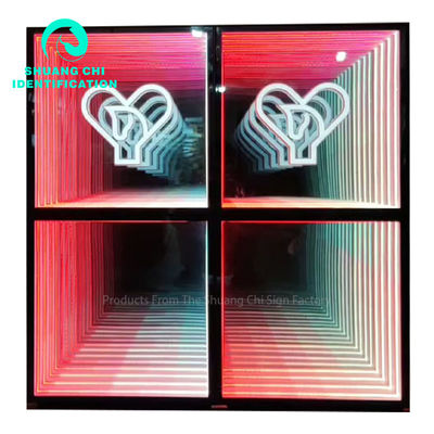 Fonte de alimentação Infinity Custom LED Screen Mirror Neon Sign Para qualquer organização