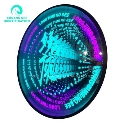 Casa de aço inoxidável telhas de espelho 3D personalizadas com faixa LED em estilo contemporâneo