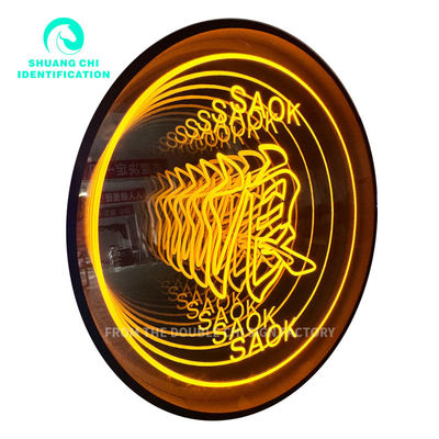Casa de aço inoxidável telhas de espelho 3D personalizadas com faixa LED em estilo contemporâneo