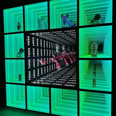 2024 espessura personalizada acrílica LED abismo espelho caixa de exibição para loja de fumaça de varejo