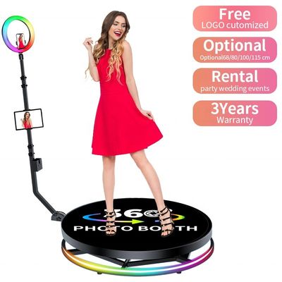Foto Booth com câmera rotativa de 360 graus com suporte automático e carga de 500 kg